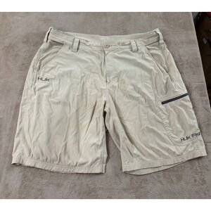 Huk Fishing cargo shorts Mens Size 2XL Cream performance‎ Outdoors